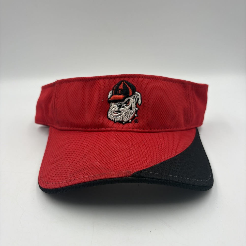 Georgia Bulldogs Hat Visor Mens One Size Red Black NCAA‎ Football Outdoor Cap